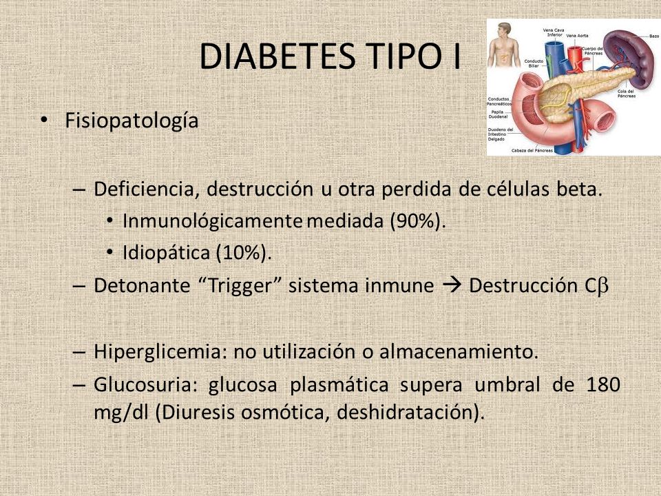 Diagrama de fisiopatología de la diabetes tipo 1 de hiperemesis
